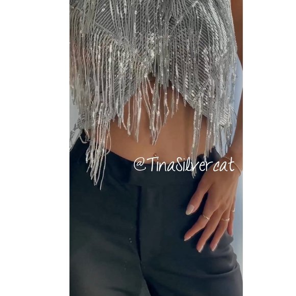 BLOGGER'S FAVE! Zara Sequin Wrap Halter Top NWT - Picture 12 of 14